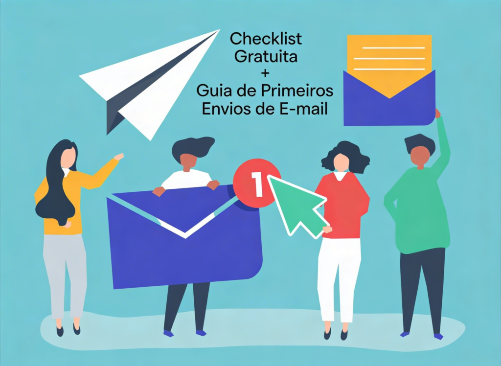 Checklist gratuita mais Guia de Primeiros Envios de E-mail